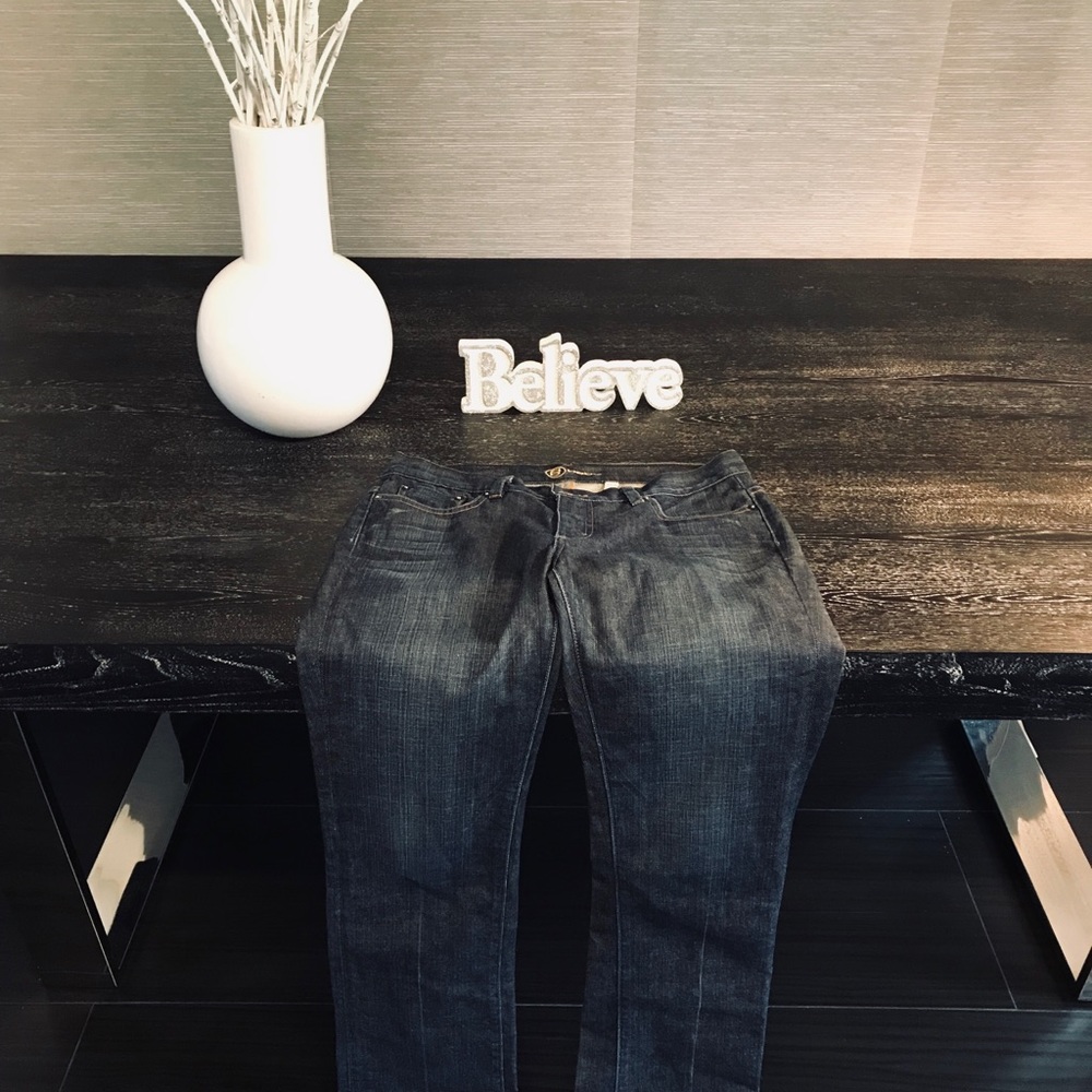 Bebe Gold Embellished Jean- Dark Wash
